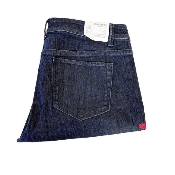 J. Jill Slim Ankle Luna Wash Multi Denim Jeans Flower Embroidered SZ8P NWT - Picture 1 of 8